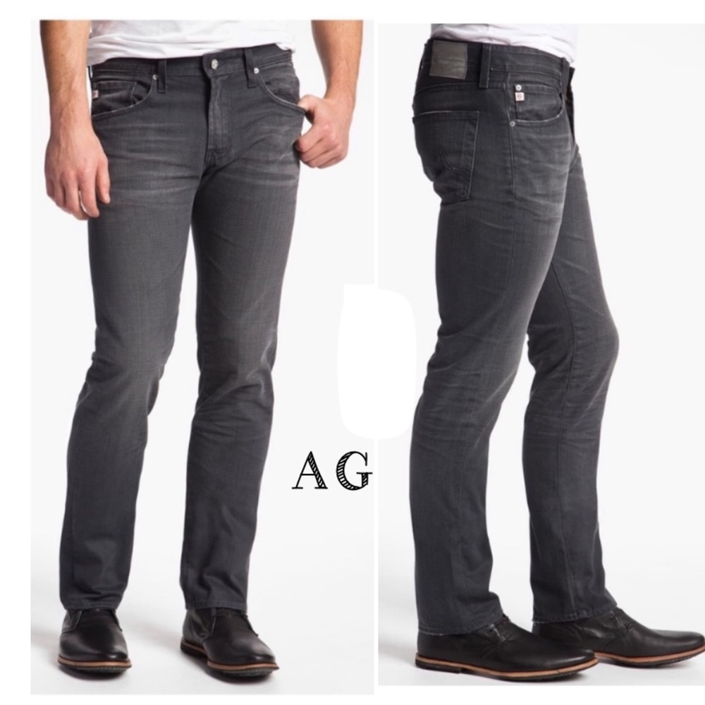 AG Adriano Goldschmied Matchbox Slim Straight Legs Jeans Washed Stone Gray Sz 29